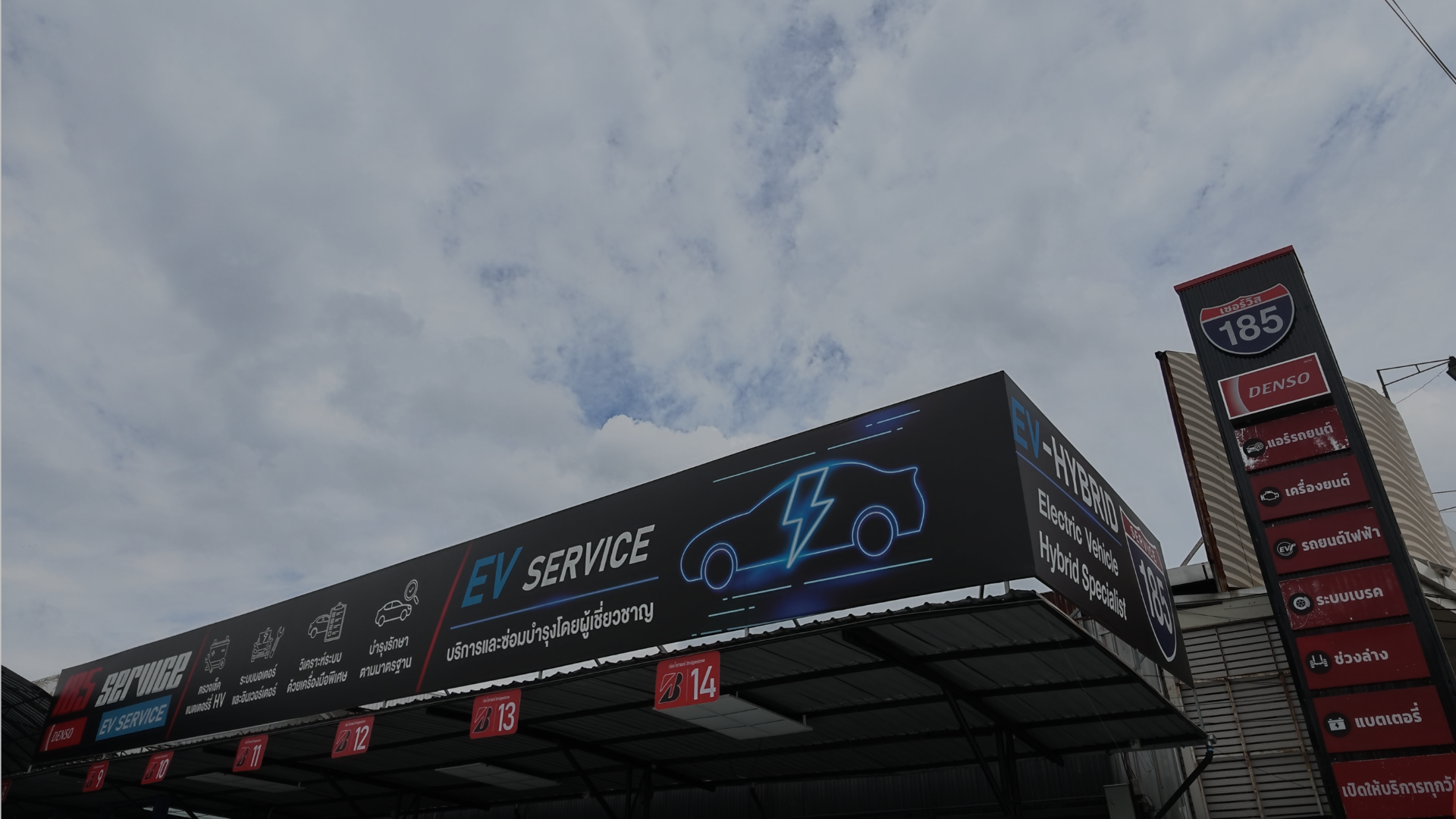ช่างศูนย์ซ่อมแอร์รถยนต์ 185Service ถือแผงคอยล์เย็นแอร์รถยนต์