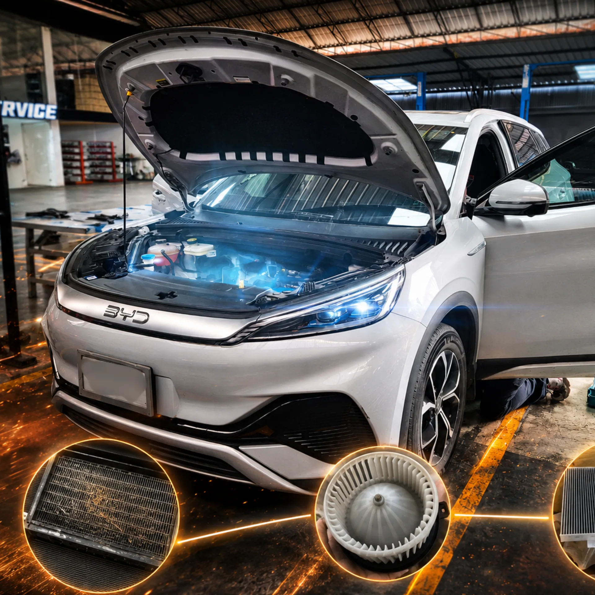 BYD ATTO 3 แอร์ไม่เย็น ฉ่ำไม่สู้แดด เปลี่ยนคอยล์เย็น ล้างระบบจบในคันเดียว ภาพที่ 1